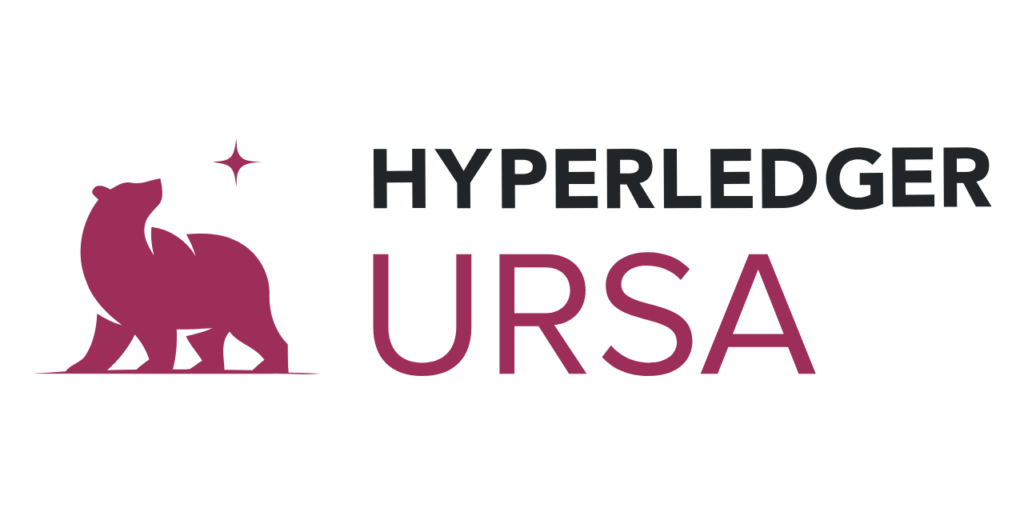URSA logo image of a bear with a star above it's back and the words Hyperledger URSA.